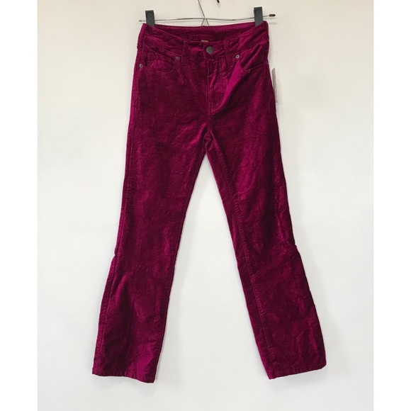 FREE PEOPLE PINK VELVET CROP FLARE JEANS 24 - Picture 4 of 6
